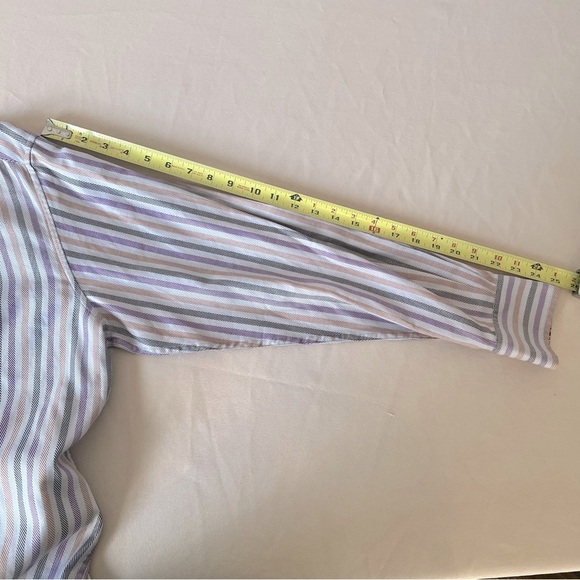 Robert Graham Button Down Flip Cuff Casual‎ Striped Dress Shirt Men's Size Large - Picture 8 of 15